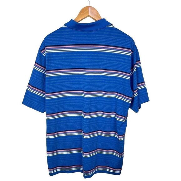 Nike Golf Dri Fit Men’s Polo Short Sleeve Collared Striped Athletic Shirt size L - Picture 2 of 10